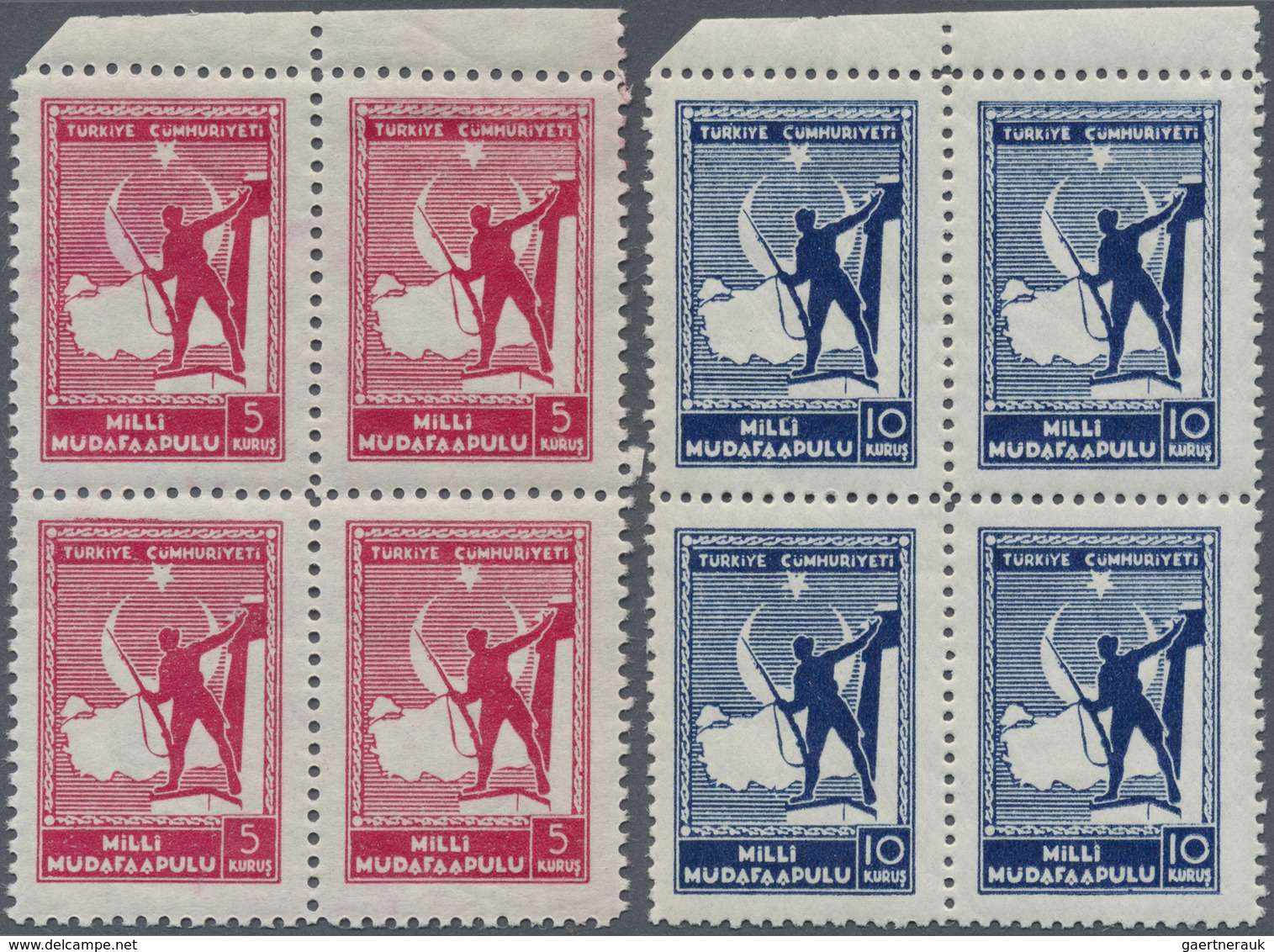 ** Türkei - Zwangszuschlagsmarken Für Den Roten Halbmond: 1941, National Defence Tax Stamps, Complete S - Timbres De Bienfaisance