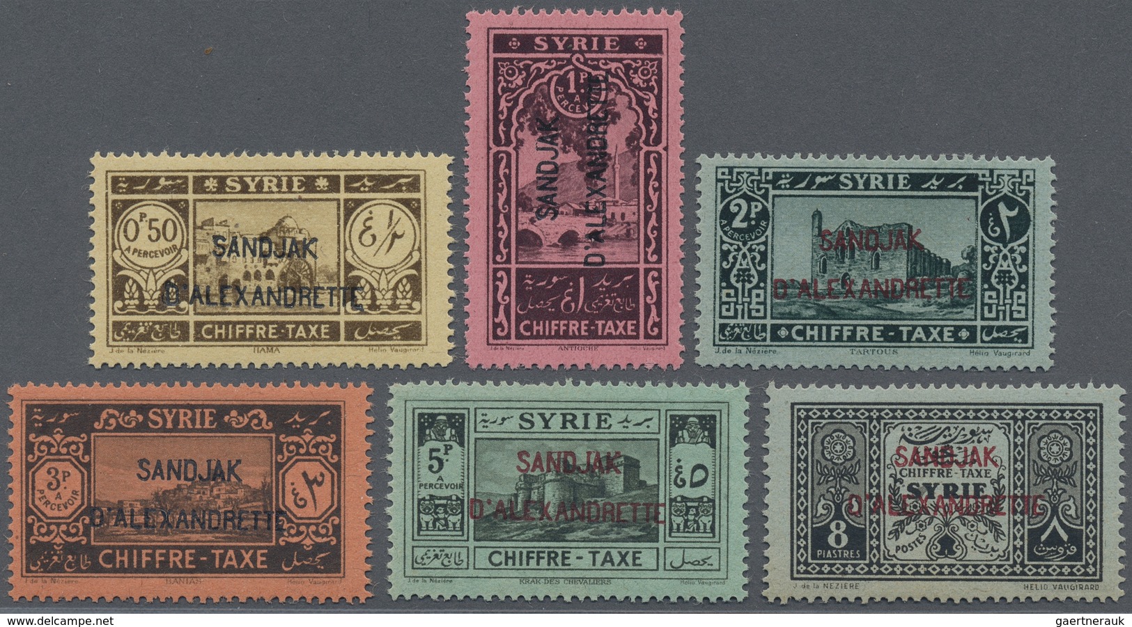 ** Türkei - Alexandrette - Portomarken: 1938, Syrian Postage Due Stamps With Opt. 'SANDJAK D'ALEXANDRET - Autres & Non Classés