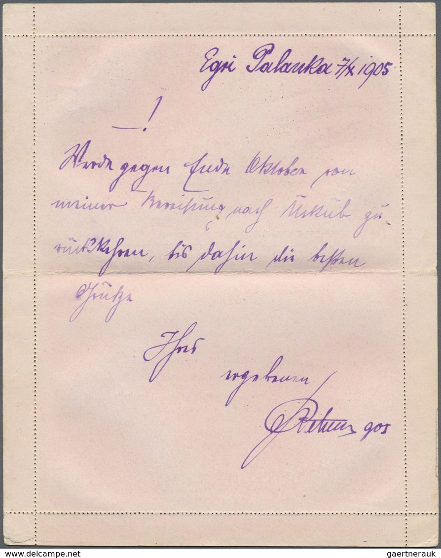 GA Türkei - Stempel: 1905, "PALANGA" (Isfila No.3, RR, Kriva Palanka) Violet Cancellation On 1 Pia. Pos - Andere & Zonder Classificatie