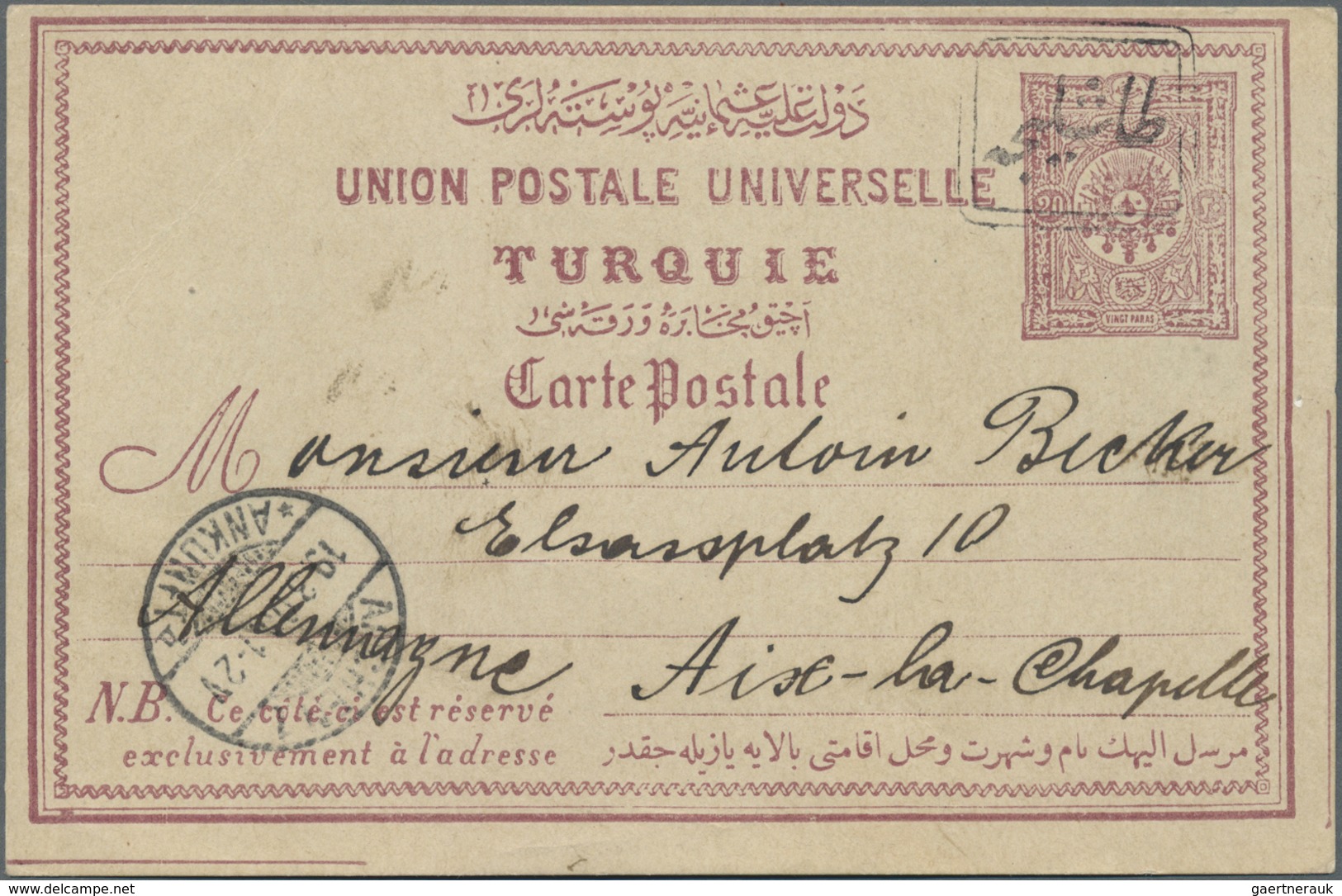 GA Türkei - Stempel: 1900 “TASHLIDJA” All Arabic Boxed Type (Coles-Walker No.40, PLJEVLJA, R) On 20 Pa. - Autres & Non Classés