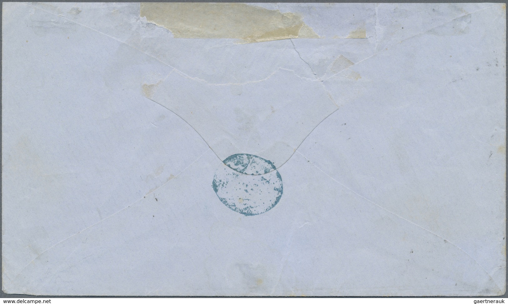 Br Türkei - Stempel: 1864, 1 Pia. Black On Grey Third Printing On Thick Paper On Envelope Tied By "dots - Autres & Non Classés