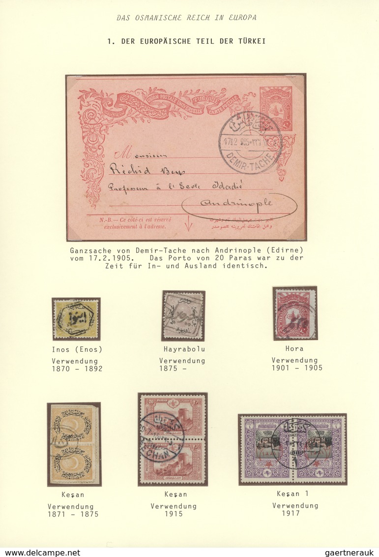 Br/GA Türkei - Stempel: 1898-1909, "DEMIR-TACHE" Three Different Cancellations On Three Cards, Fine And Cl - Autres & Non Classés