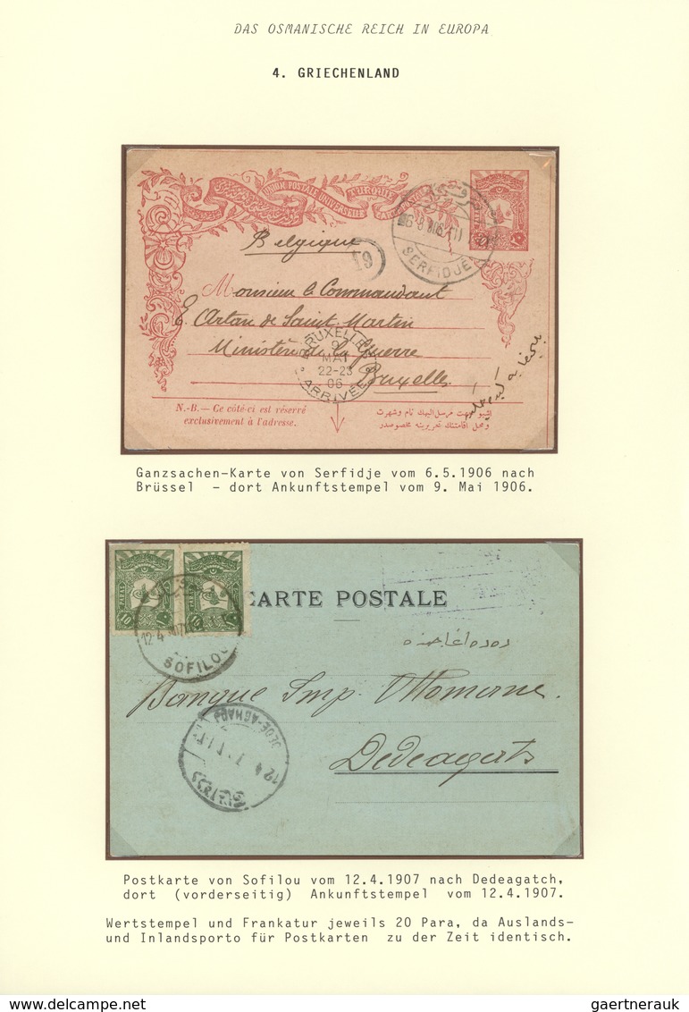 GA/ Türkei - Stempel: 1906-07, "SERFIDJE" & "SOFILOU" Two Different Cancellations On Two Cards, Fine And - Andere & Zonder Classificatie