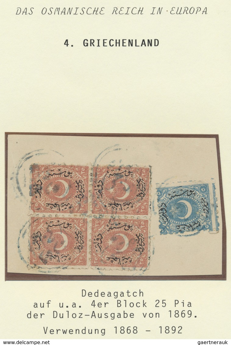 Brfst Türkei - Stempel: 1870, "DEDEAGATCH" All Arabic In Circles (Coles-Walker No.1) On Piece Bearing Bloc - Autres & Non Classés