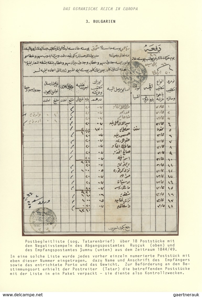 Br Türkei - Stempel: 1850 Ca., Tatar Postman Document Tied By All Arabic Negative "AN CANIB POSTAHANE-I - Autres & Non Classés