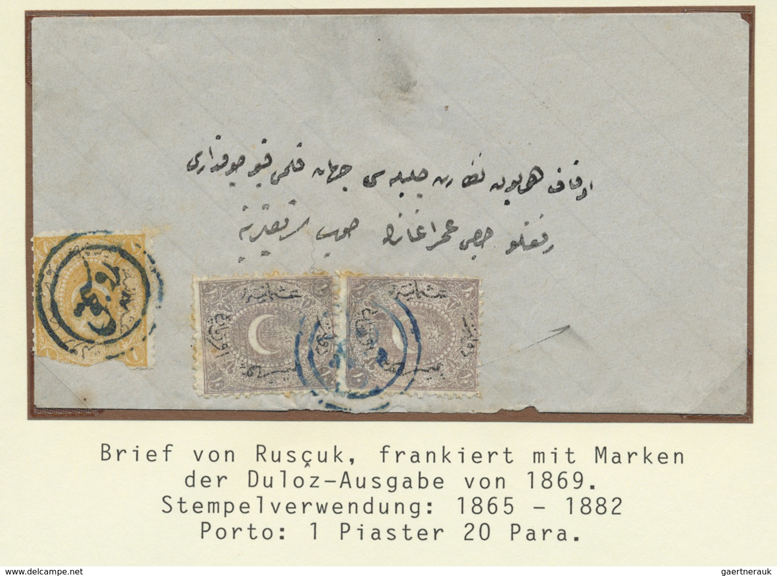 Br Türkei - Stempel: 1873, BULGARIA : Cover From Ruscuk To Istanbul, 1 Pia. Yellow (faults) And Two 10 - Autres & Non Classés