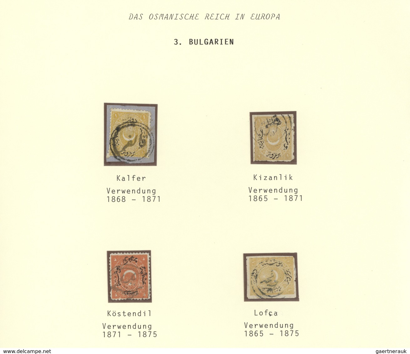 O Türkei - Stempel: 1865-80, Two Album Pages With Bulgaria Cancellations On Stamps Including Blevne, C - Andere & Zonder Classificatie