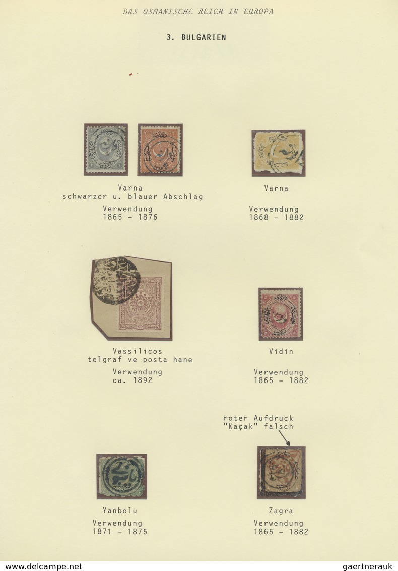 Brfst/O Türkei - Stempel: 1865-1900, Two Album Pages With Cancellations On Stamps, Including Shumnu, Tirnova - Autres & Non Classés