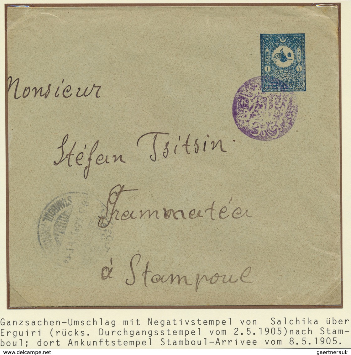 GA Türkei - Stempel: 1905, SELCIKA KARYESI POSTA SUBESI (Coles Unrecorded) Violet Negative Cancellation - Autres & Non Classés