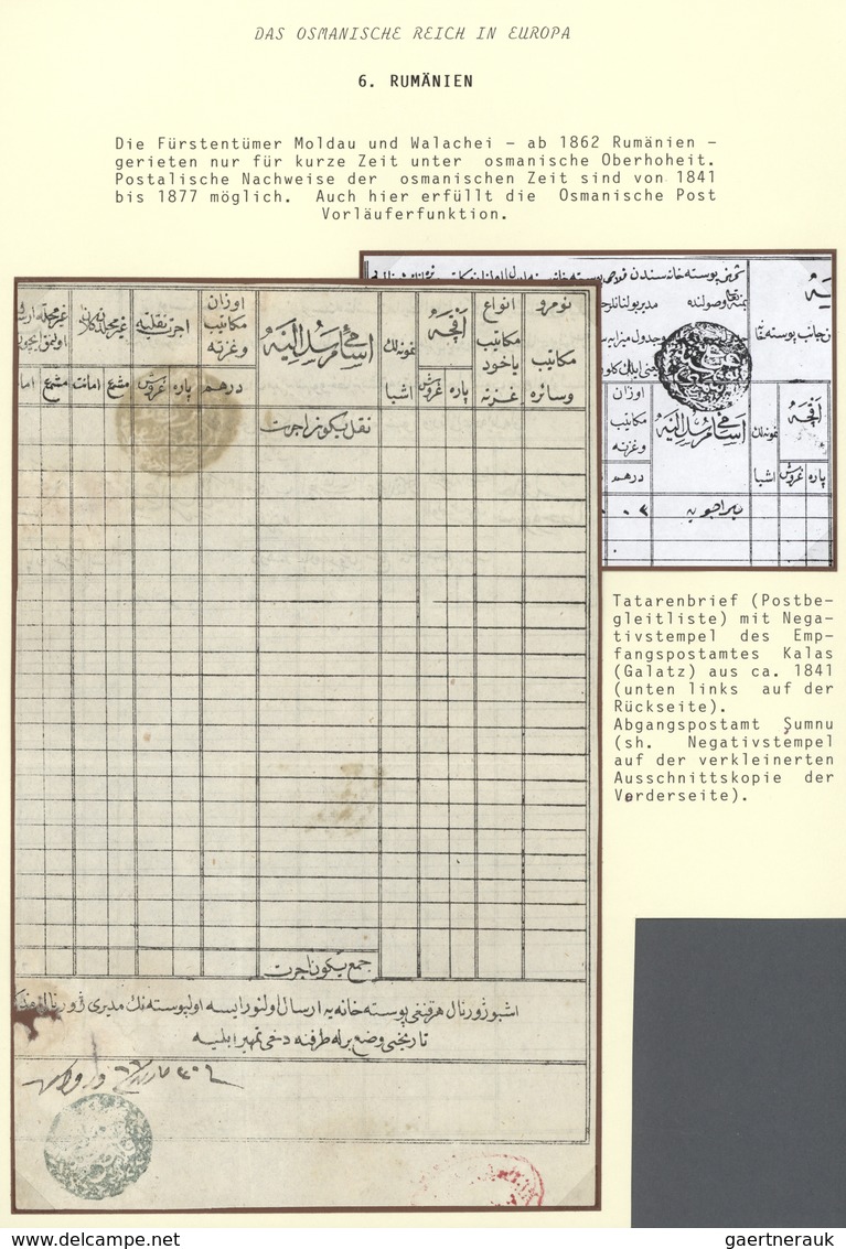 Br Türkei - Stempel: 1850, GALATZ ROMANIA : "AN CANIB-I POSTA-I KALAS" Prefilatelic Cancellation In Blu - Autres & Non Classés