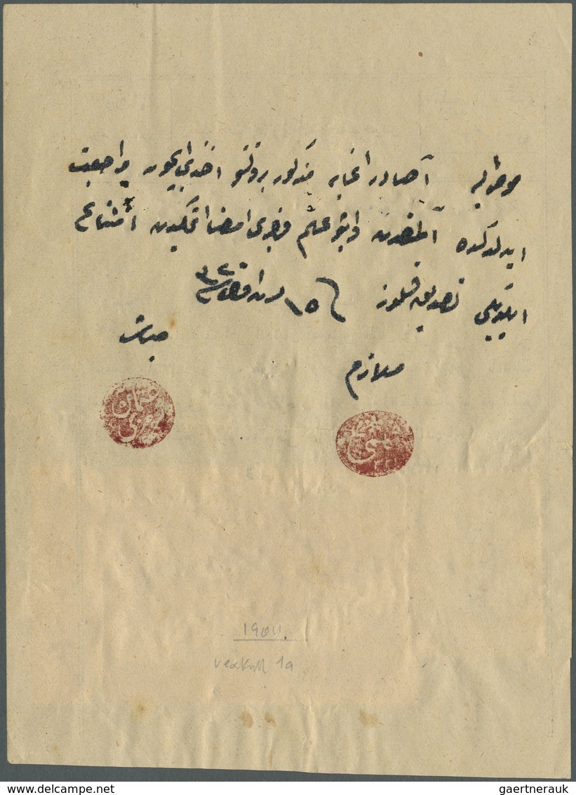 Br Türkei - Besonderheiten: 1904 (1320) REVENUES: Two Scarce Revenue Stamps With Cancellation In Manusc - Autres & Non Classés