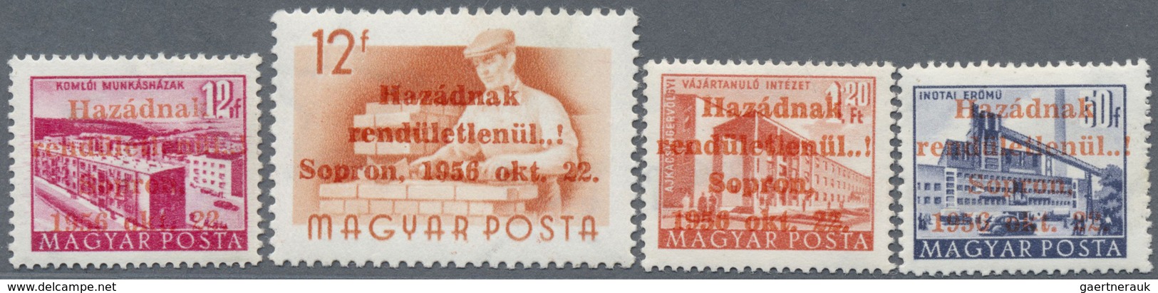 ** Ungarn - Lokalausgabe Sopron (Ödenburg): 1956, Postage Stamps Of Hungary With Overprint "Hazának / R - Autres & Non Classés