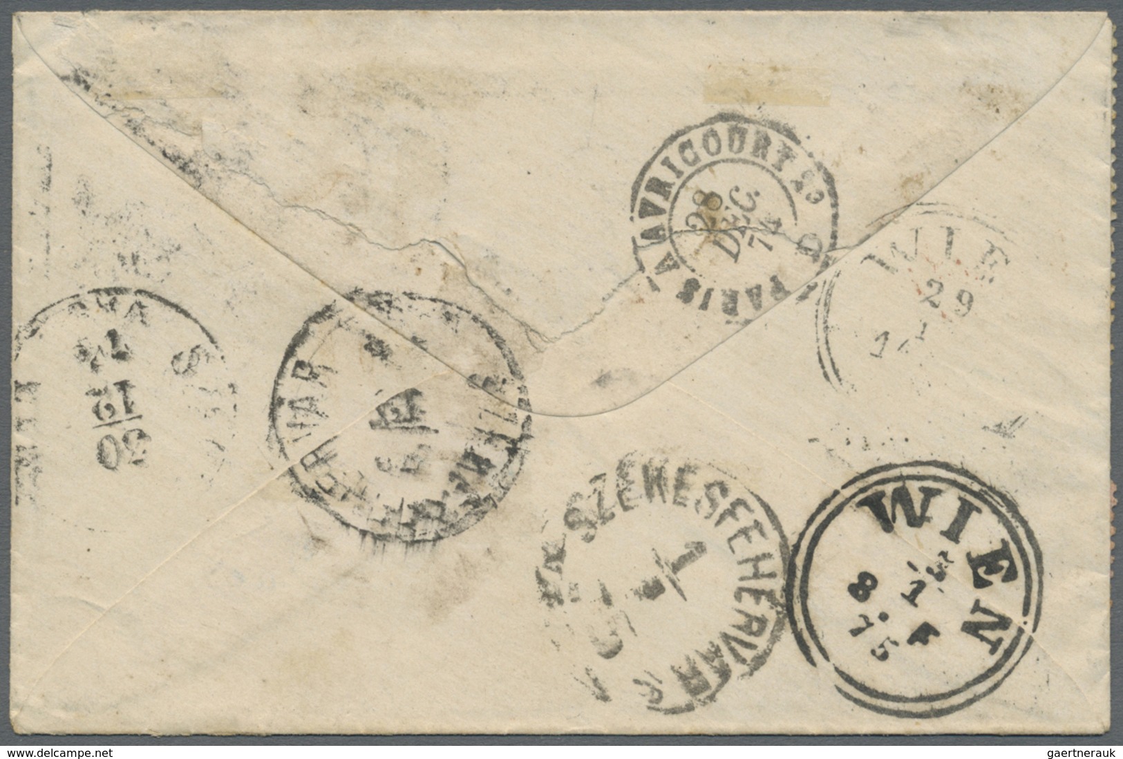 Br Ungarn - Besonderheiten: 1874/1875, Incoming Mail From France To Stuhlweissenbourg (Székesfehérvár), - Autres & Non Classés