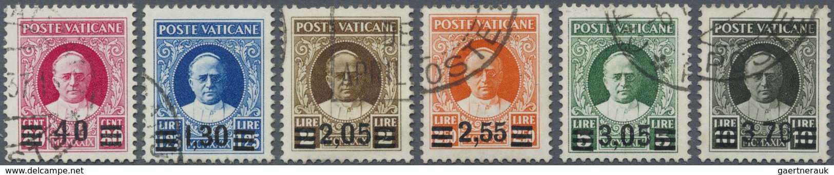 O Vatikan: 1934, Pope Pius XI. 40 (C) On 80 C To 3,70 L On 10 (L), Clean Round Cancel, (Mi € 1.200, -) - Brieven En Documenten