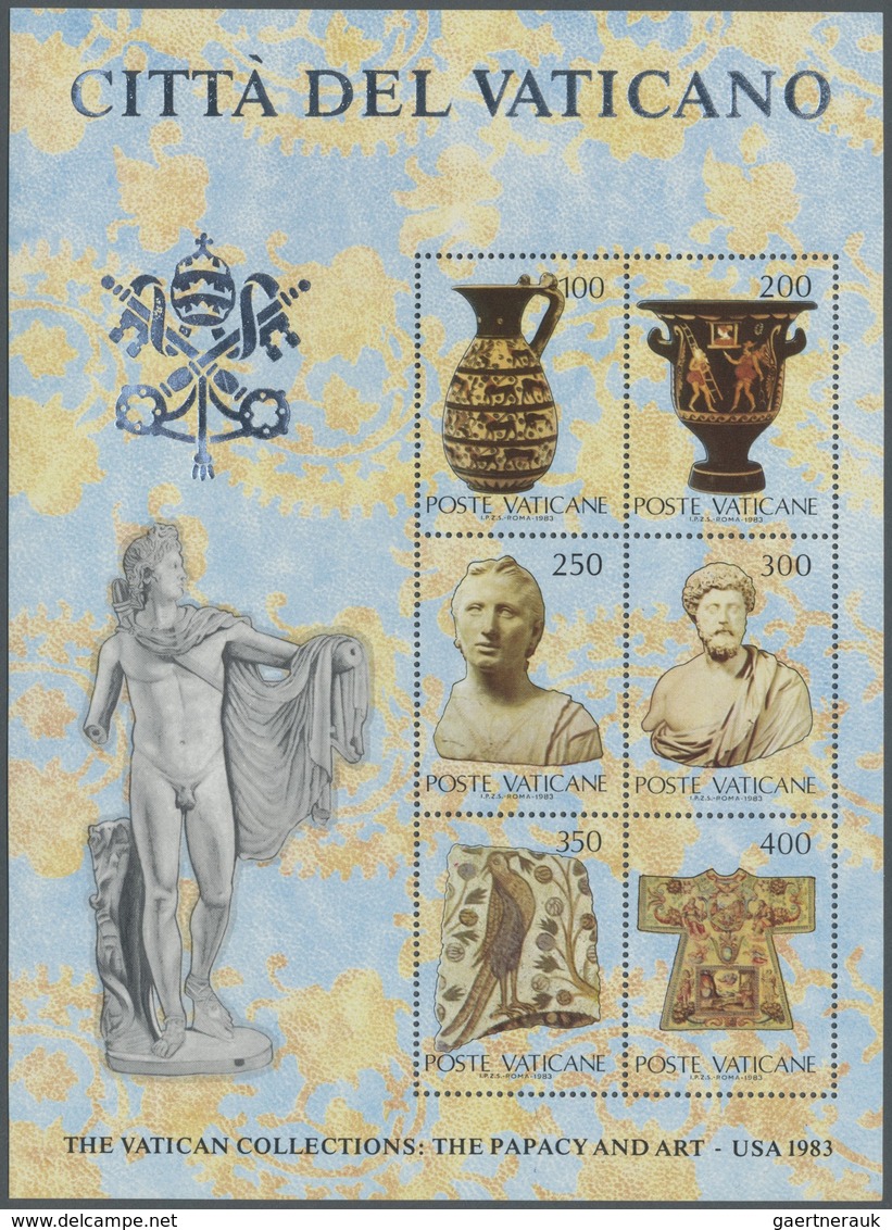 ** Vatikan: 1983, Vatican Collections S/s, Missing Silver Print (blind), Mnh, Corner Faults, Otherwise - Lettres & Documents