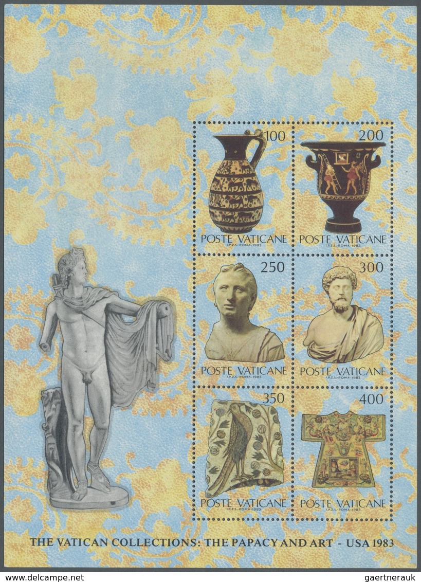 ** Vatikan: 1983, Vatican Collections S/s, Missing Silver Print (blind), Mnh, Corner Faults, Otherwise - Brieven En Documenten