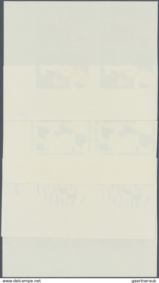 ** Vereinte Nationen - Genf: 1970. Progressive Proof (8 Phases) In Corner Blocks Of 4 For The Definitiv - Unused Stamps