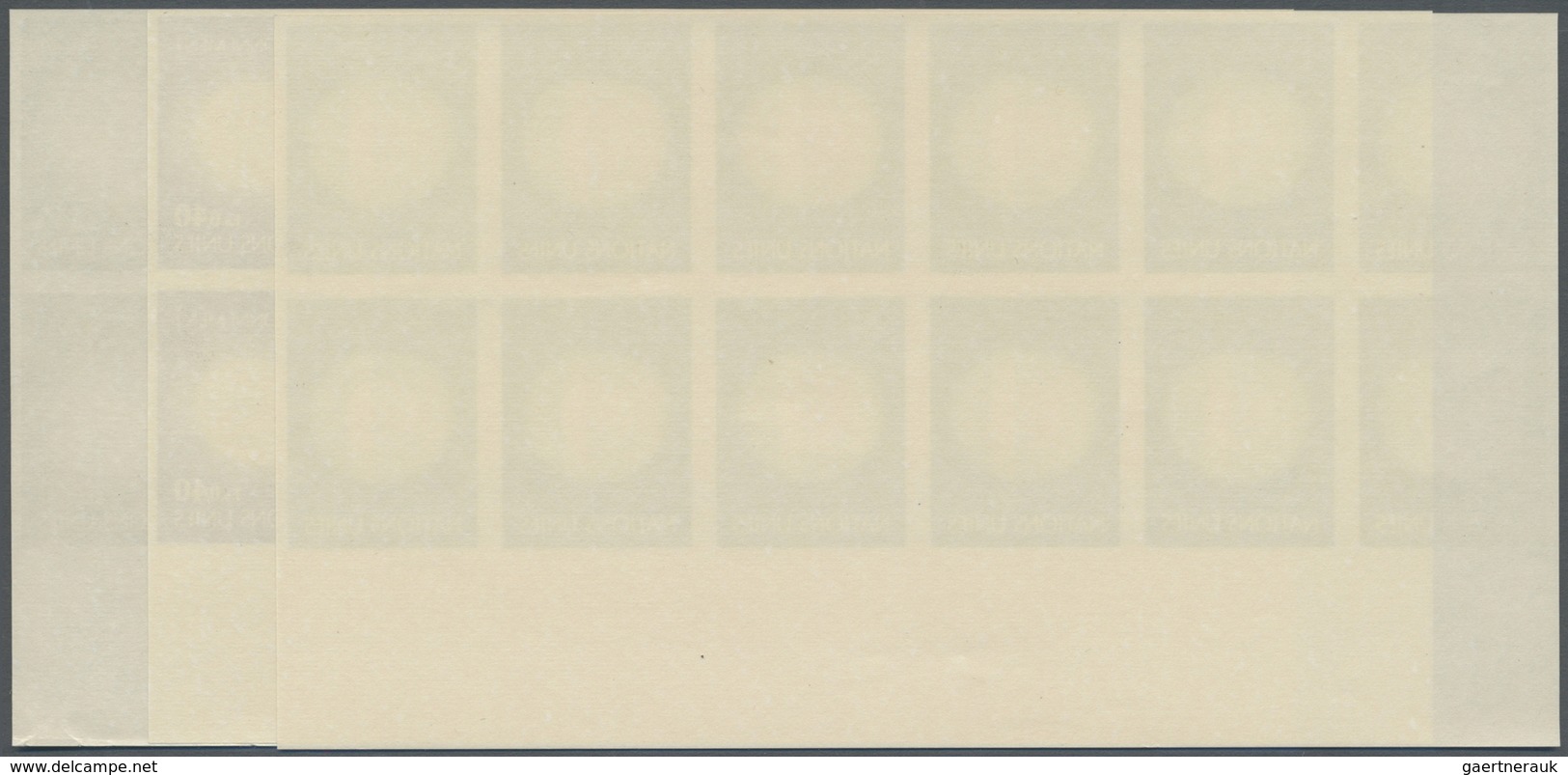 ** Vereinte Nationen - Genf: 1972. Progressive Proof (6 Phases) In Blocks Of 12 For The 40c Value Of Th - Ongebruikt