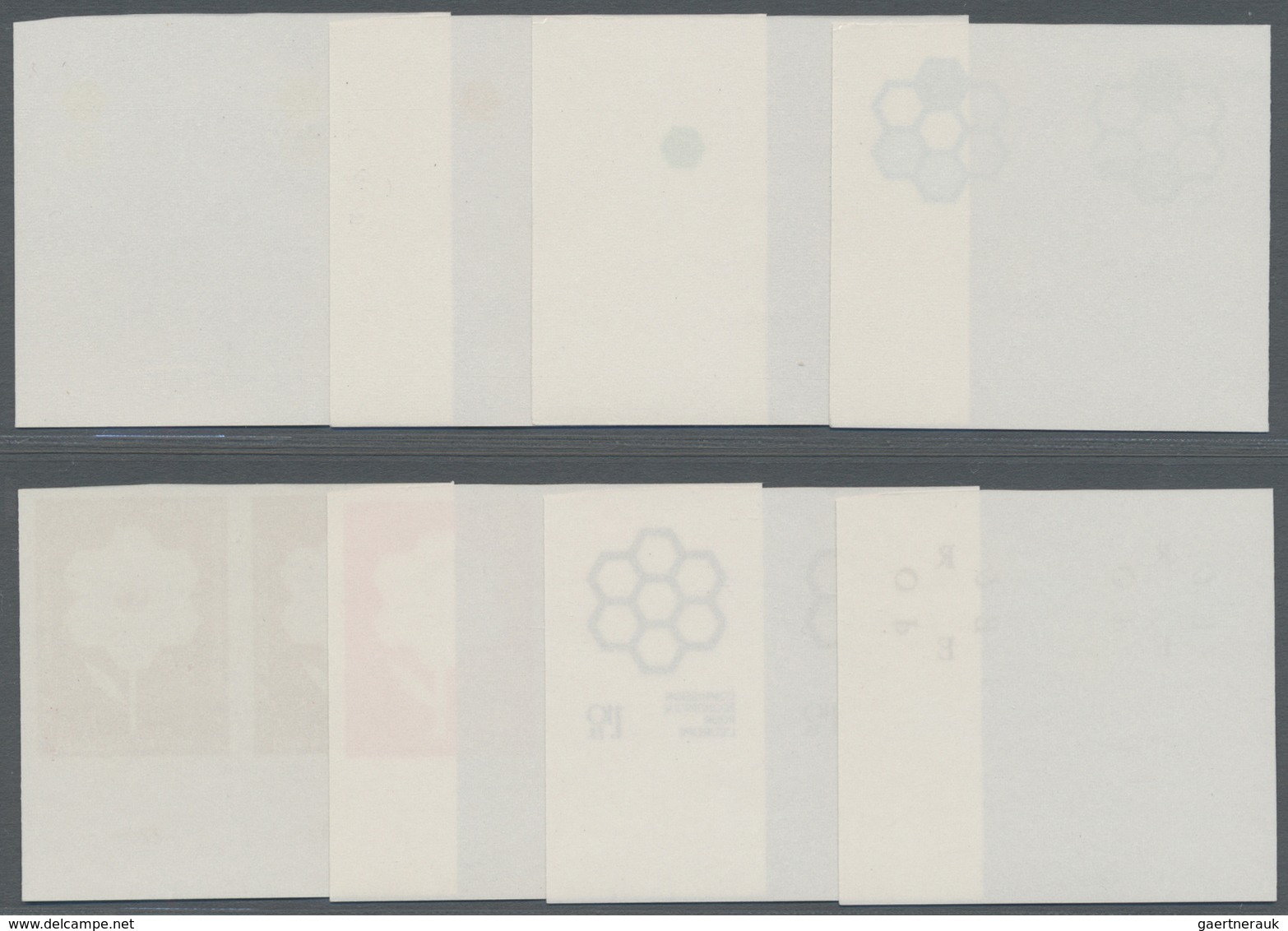 ** Vereinte Nationen - Genf: 1972. Progressive Proof (8 Phases) In Horizontal Bottom Margin Pairs For T - Unused Stamps