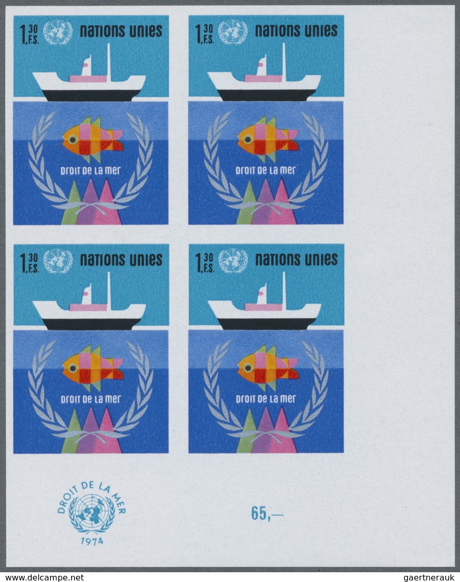 ** Vereinte Nationen - Genf: 1974. Ungezähnter ER-4er-Block Für Die Ausgabe "Seerechtskonferenz". UNO-E - Ongebruikt