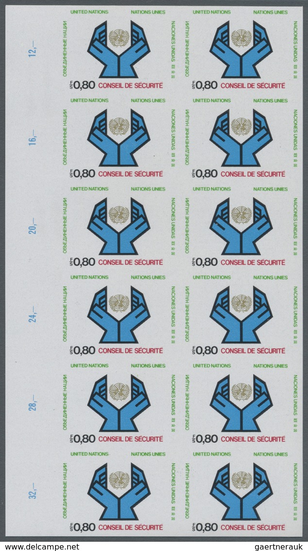 ** Vereinte Nationen - Genf: 1977. Ungezähnter SR-12er-Block Für Den 80c-Wert Der Ausgabe "Sicherheitsr - Unused Stamps