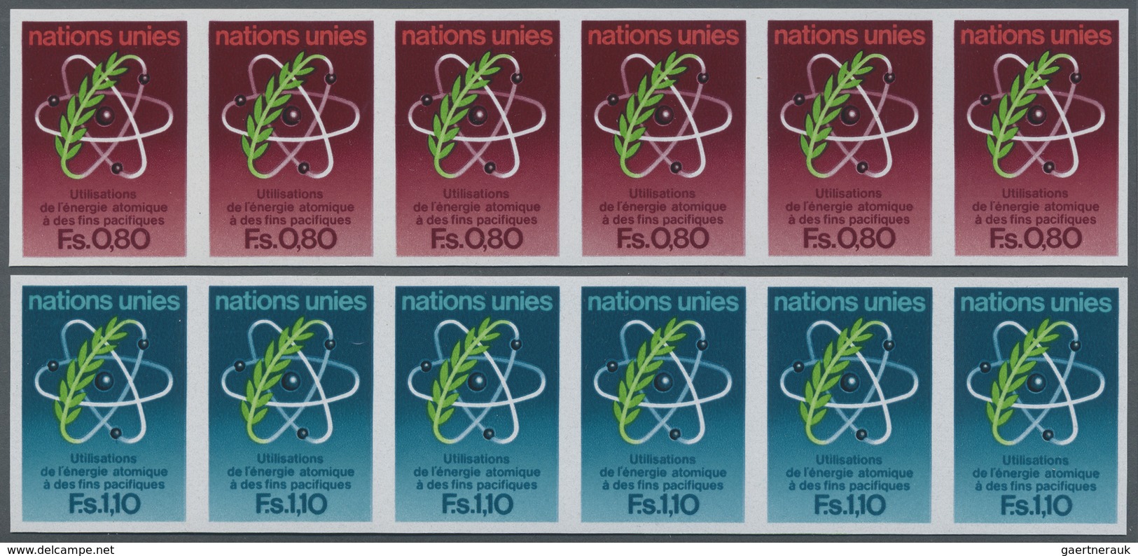 ** Vereinte Nationen - Genf: 1977. Kpl. Ausgabe "20 Jahre Intl. Atomenergie-Organisation" In 2 Ungezähn - Unused Stamps