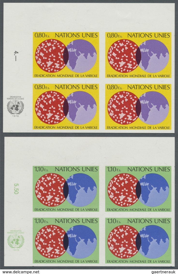 ** Vereinte Nationen - Genf: 1978. Kpl. Ausgabe "Weltweite Ausrottung Der Pocken" In 2 Ungezähnten ER-4 - Unused Stamps