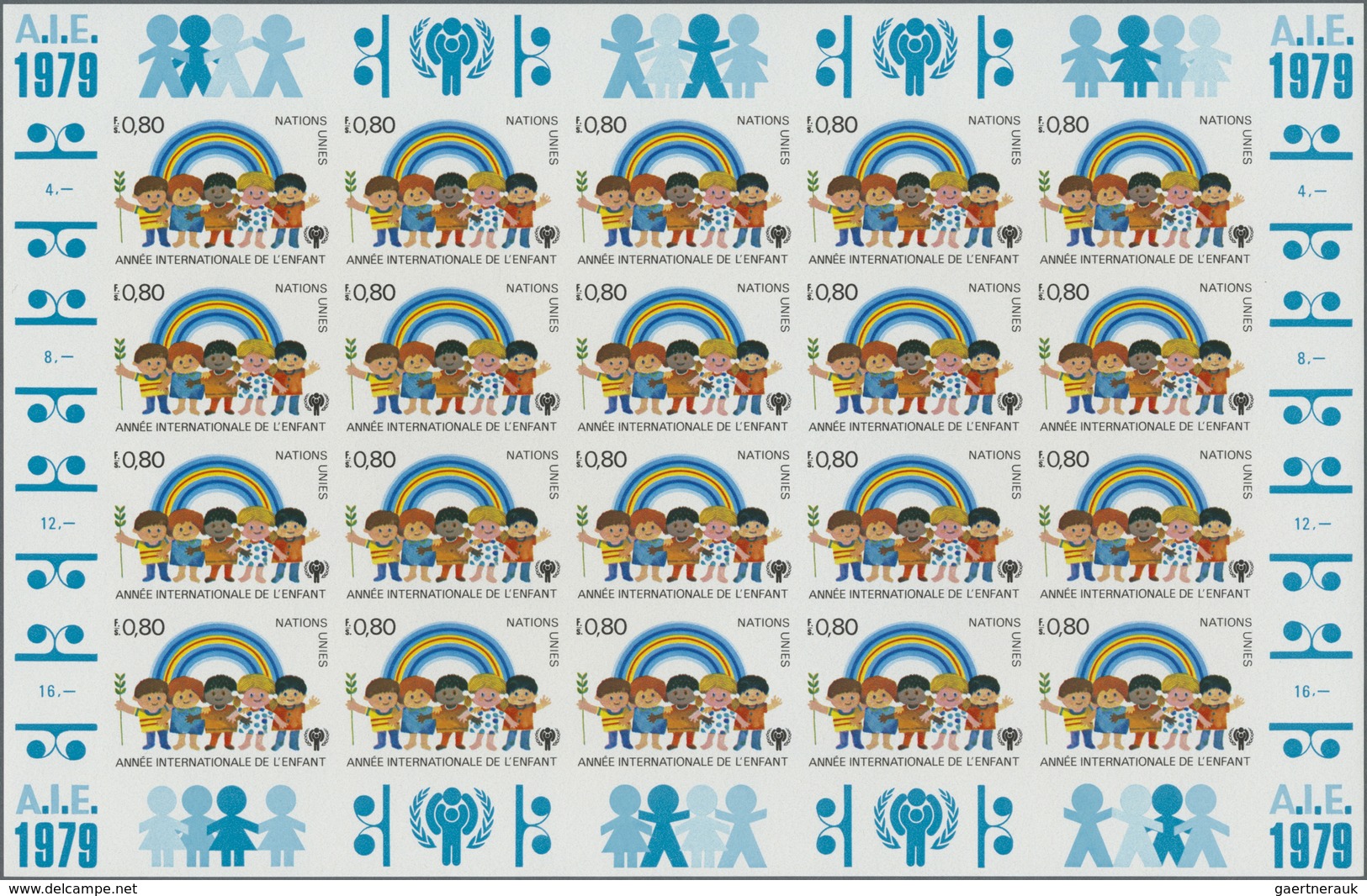 ** Vereinte Nationen - Genf: 1979, International Year Of The Child Set Of Two Values In Complete IMPERF - Ongebruikt