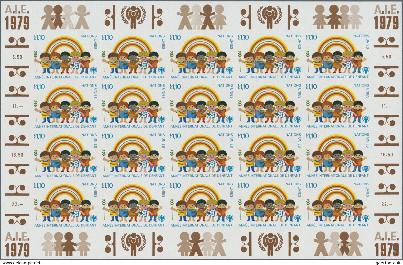 ** Vereinte Nationen - Genf: 1979, International Year Of The Child Set Of Two Values In Complete IMPERF - Ongebruikt