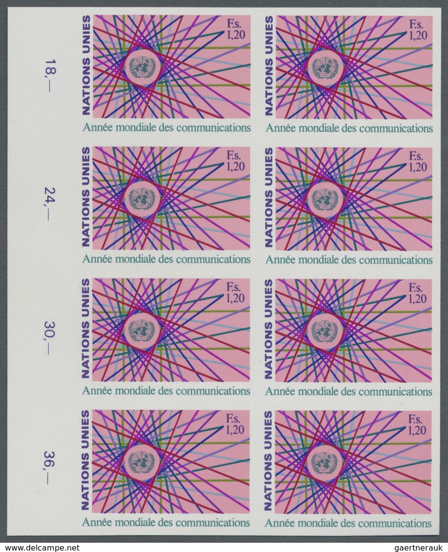 ** Vereinte Nationen - Genf: 1983. Ungezähnter SR-8er-Block Für Die Ausgabe "Weltkommunikationsjahr" Mi - Unused Stamps