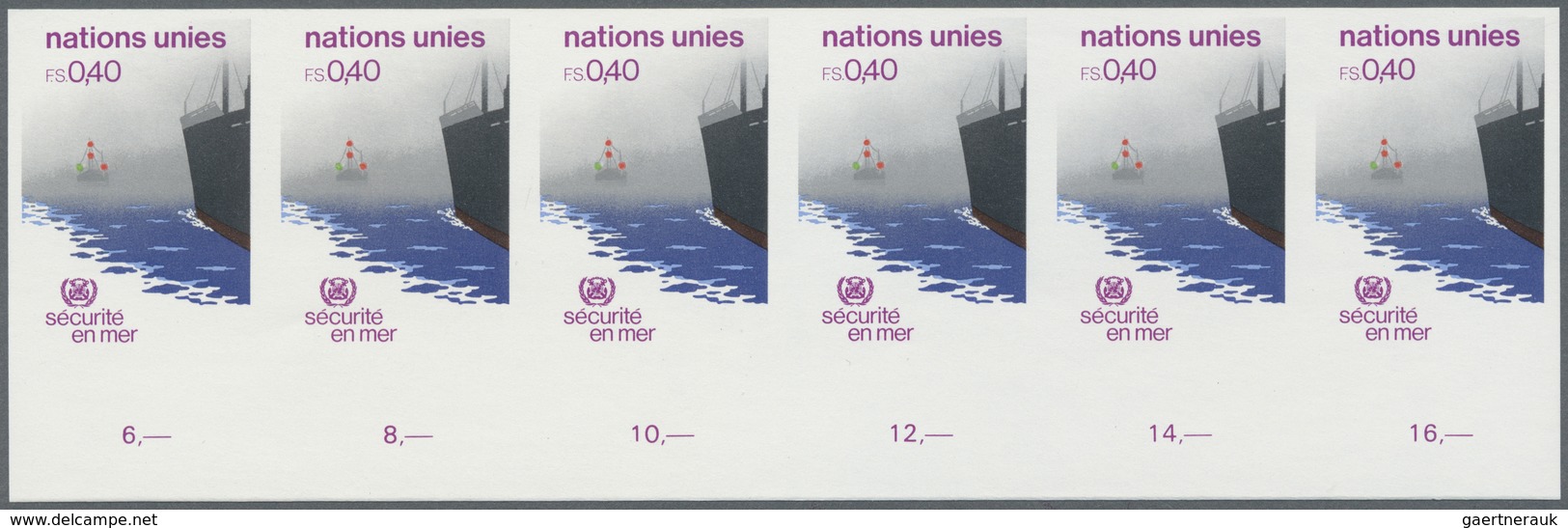 ** Vereinte Nationen - Genf: 1983. Ungezähnter, Horizontaler UR-6er-Streifen Für Den 0.40fr-Wert Der Au - Ongebruikt