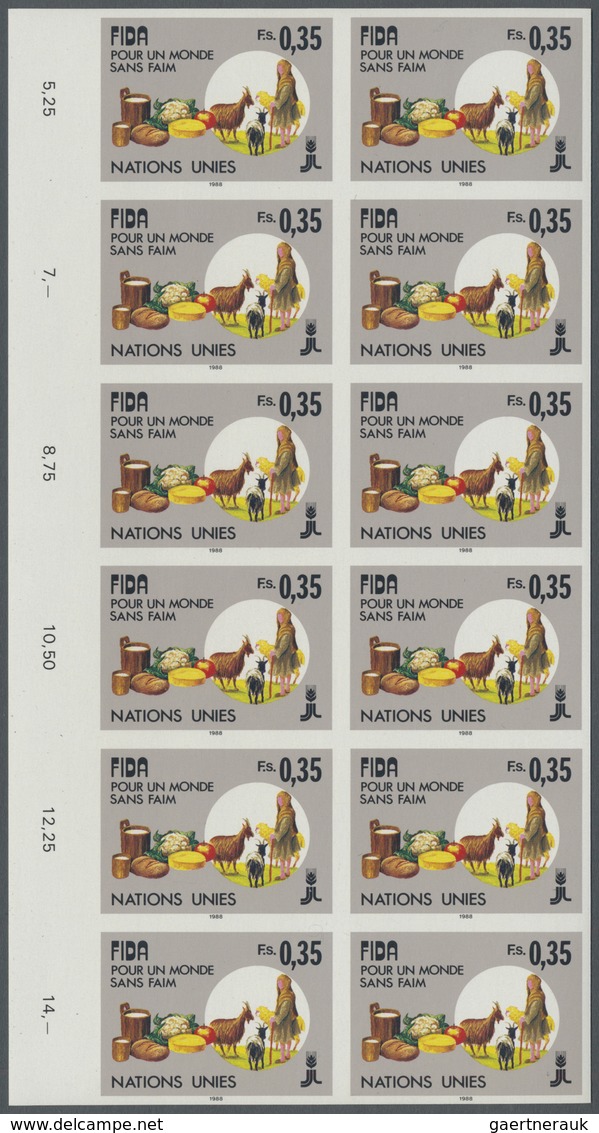 ** Vereinte Nationen - Genf: 1988. Ungezähnter SR-12er-Block Für Den 35c-Wert Der Ausgabe "Intl. Fonds - Unused Stamps