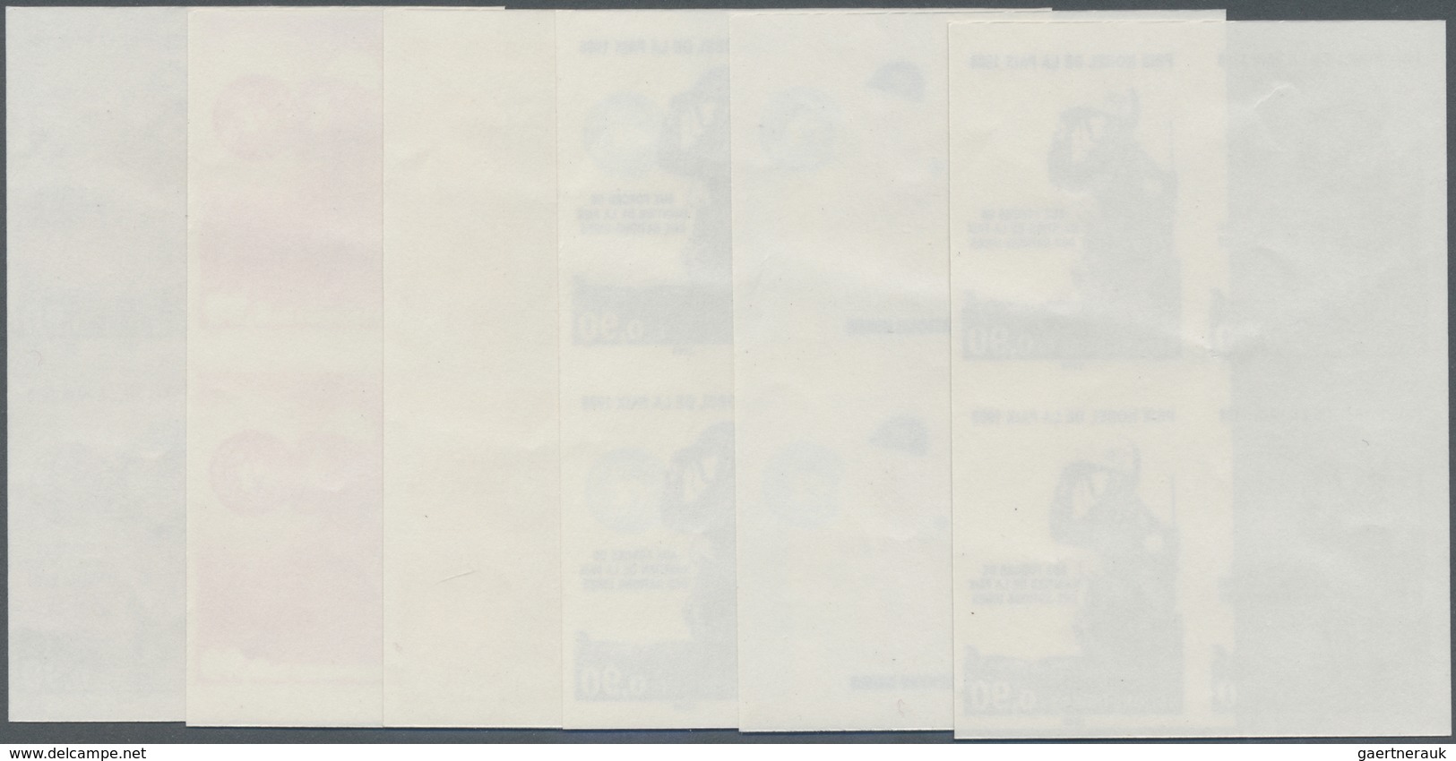 ** Vereinte Nationen - Genf: 1989. Progressive Proof (6 Phases) In Blocks Of 4 For The Set "Nobel Prize - Unused Stamps
