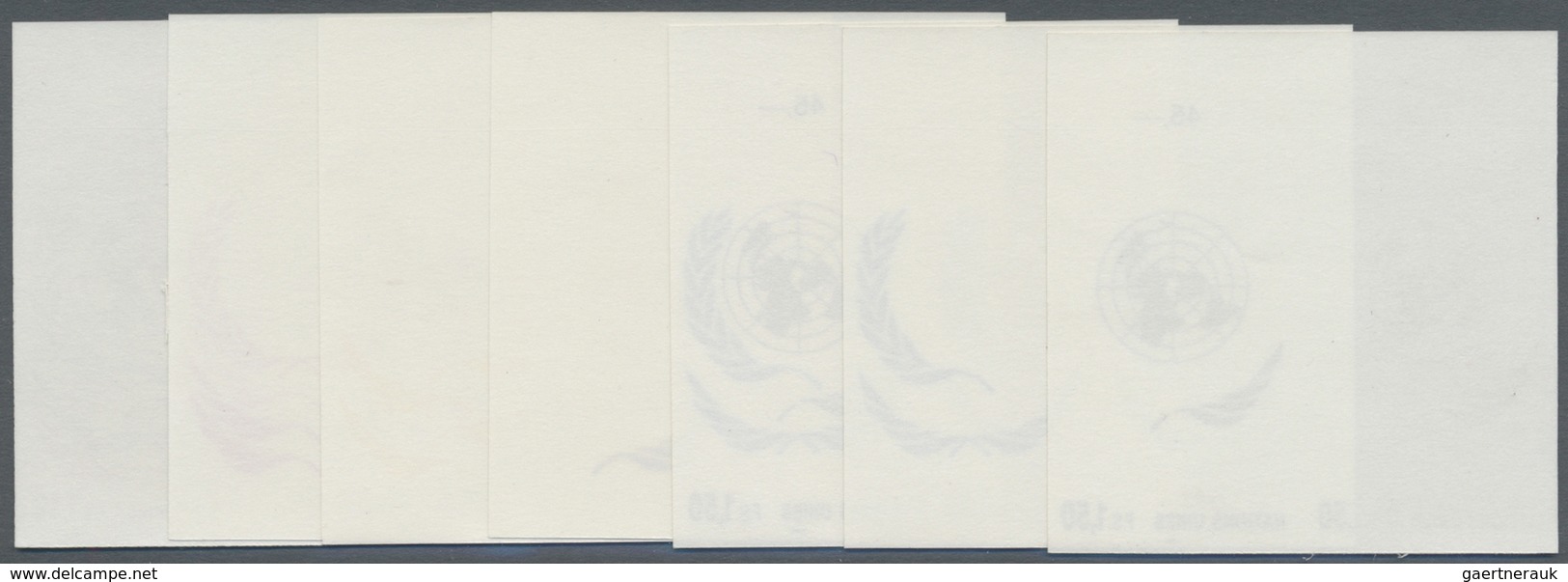 ** Vereinte Nationen - Genf: 1991. Progressive Proof (7 Phases) In Horizontal Top Margin Pairs For The - Unused Stamps