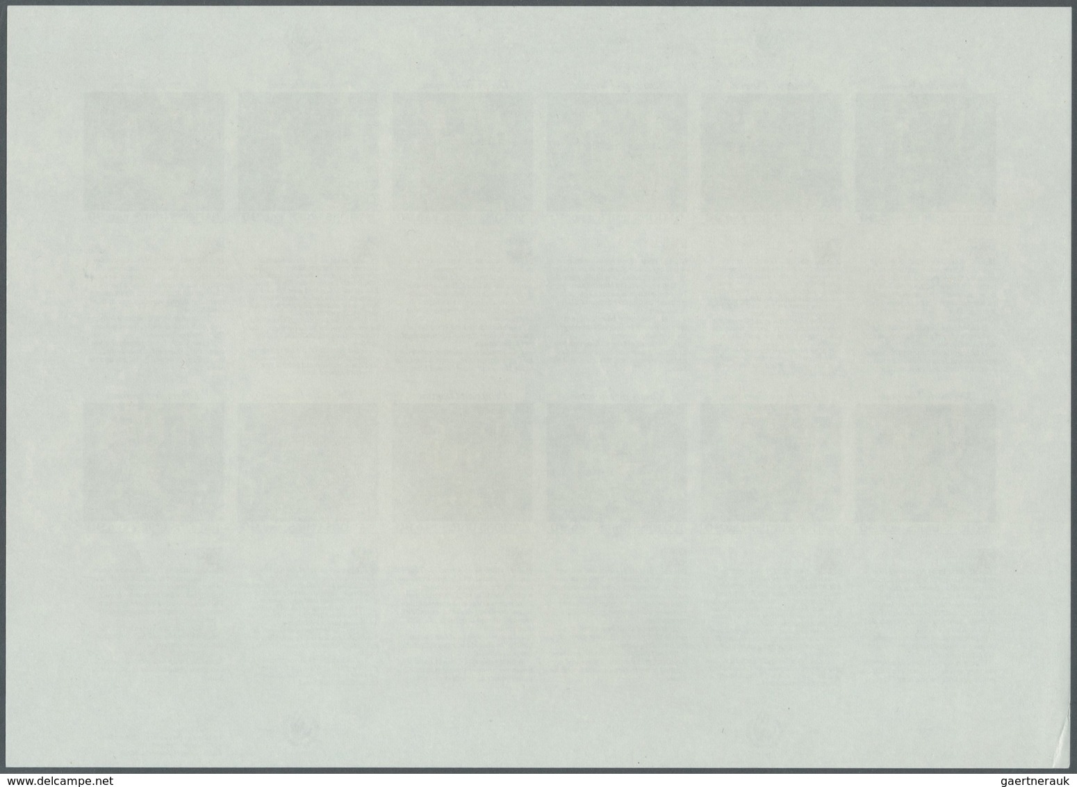 ** Vereinte Nationen - Genf: 1991. Imperforate Pane Of 12 + 12 Se-tenant Labels For The 90c Value Of Th - Unused Stamps