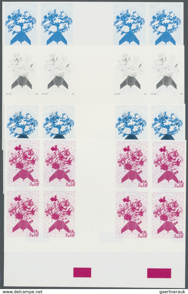 ** Vereinte Nationen - Genf: 1996. Progressive Proof (7 Phases) In Horizontal Gutter Pairs Of 2 Blocks - Neufs