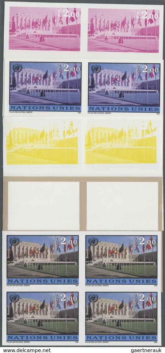 ** Vereinte Nationen - Genf: 1998. Progressive Proof (10 Phases) In Blocks Of 4 For The Definitive Issu - Neufs