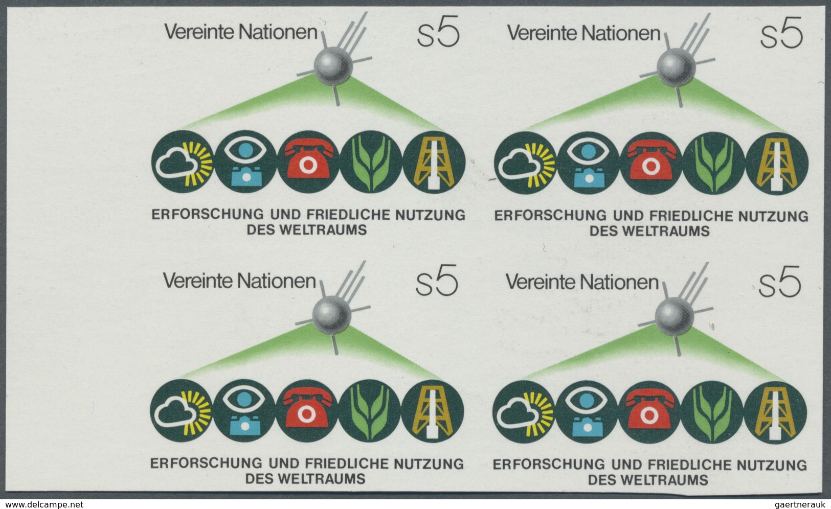 ** Vereinte Nationen - Wien: 1982. Imperforate Block Of 4 For The Issue "Outer Space (UNISPACE)" Showin - Neufs