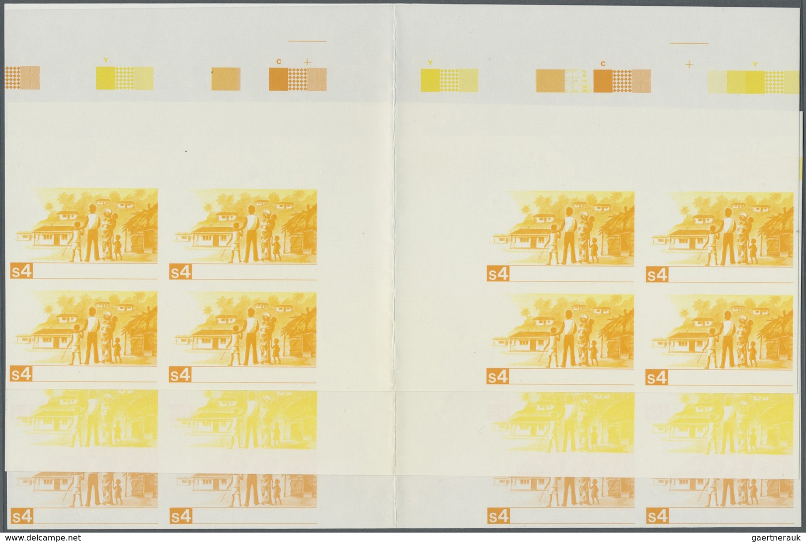 ** Vereinte Nationen - Wien: 1987. Progressive Proof (6 Phases) In Horizontal Gutter Pairs Of 2 Blocks - Ongebruikt