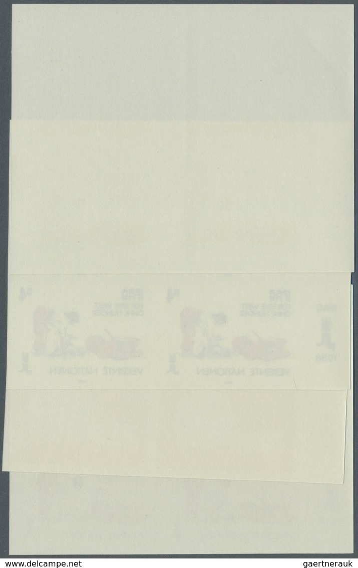 ** Vereinte Nationen - Wien: 1988. Progressive Proof (8 Phases) In Corner Blocks Of 4 For The 4s Value - Ongebruikt