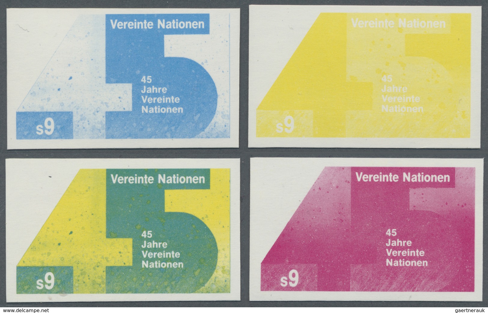 ** Vereinte Nationen - Wien: 1990. Ungezähnte Einzelmarke + Probedruck (8 Phasen) In Einzelmarken Für D - Unused Stamps