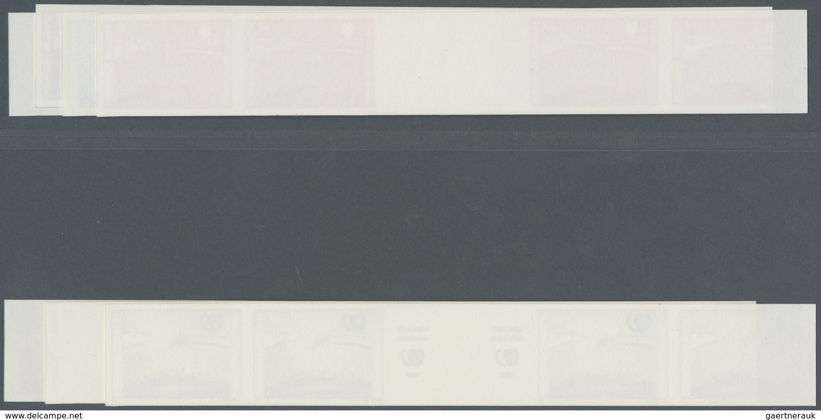 ** Vereinte Nationen - Wien: 1995. Progressive Proof (7 Phases) In Horizontal Gutter Pairs Of 2 Pairs F - Ongebruikt