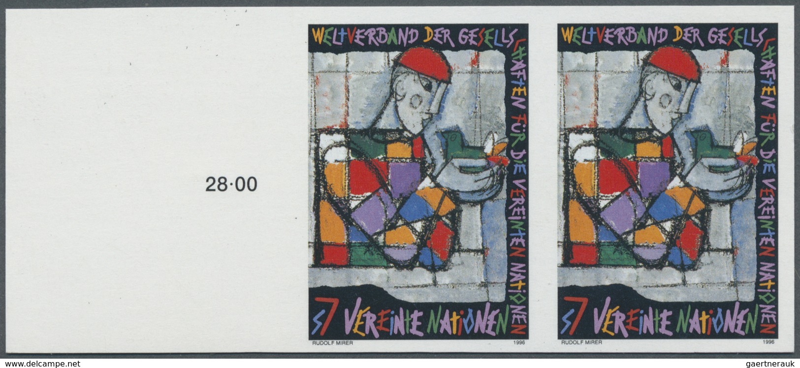 ** Vereinte Nationen - Wien: 1996. Complete Imperforate Set "WFUNA, 50th Anniversary" In A Horizontal P - Neufs