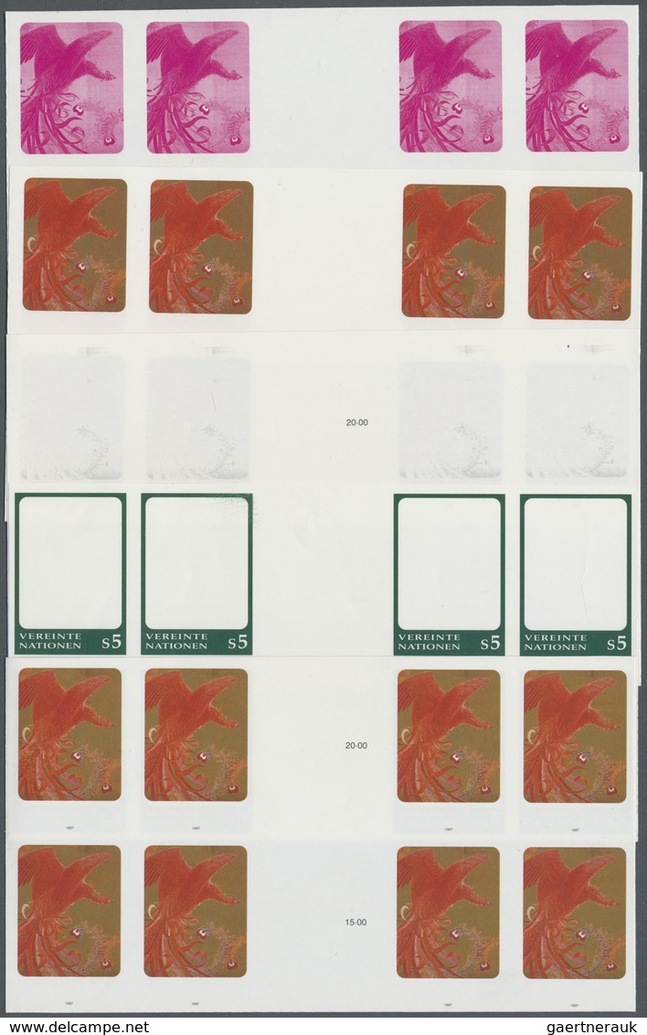 ** Vereinte Nationen - Wien: 1997. Progressive Proof (10 Phases) In Horizontal Gutter Pairs Of 2 Blocks - Ongebruikt