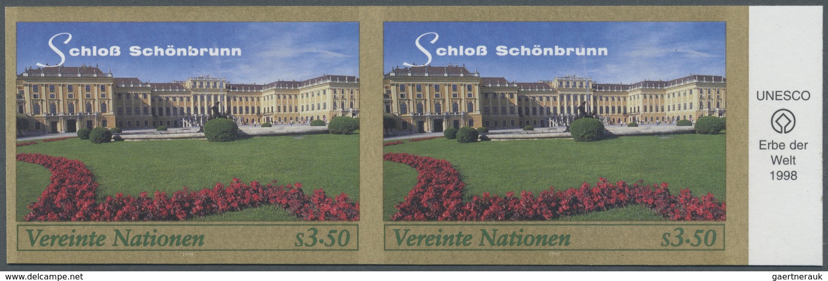 ** Vereinte Nationen - Wien: 1998. Imperforate Horizontal Pair For The 3.50s Value Of The Set "World He - Ongebruikt