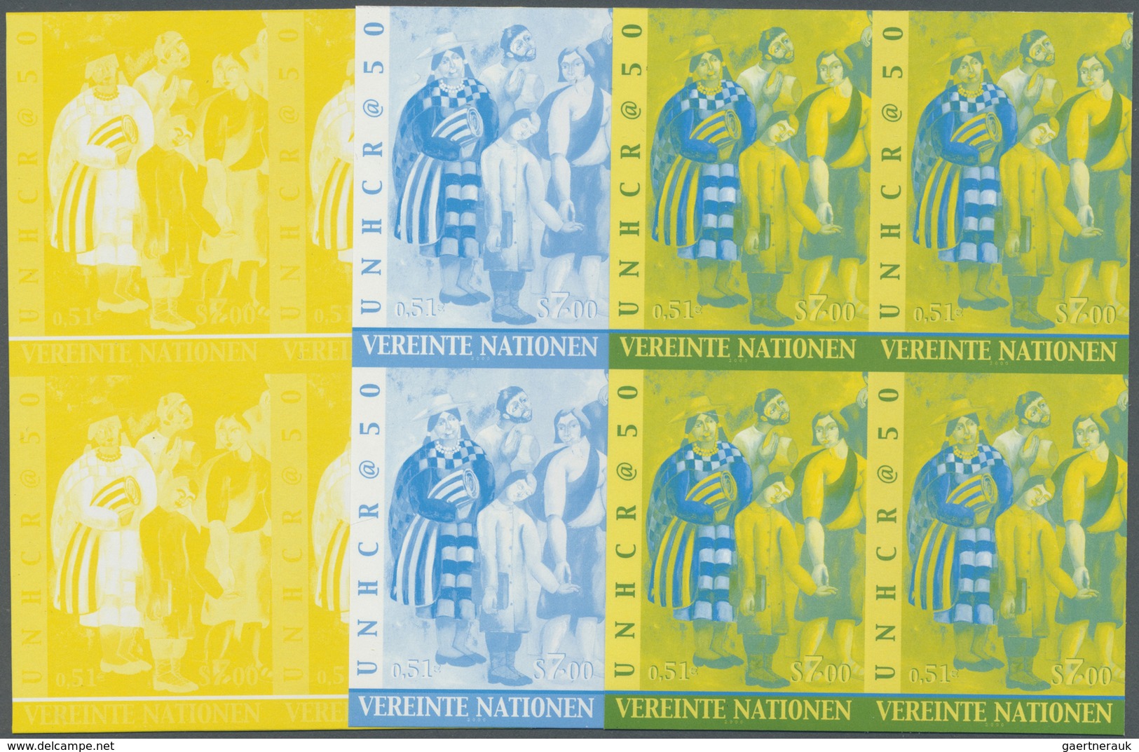 ** Vereinte Nationen - Wien: 2000. Progressive Proof (6 Phases) In Blocks Of 4 For The Issue "United Na - Neufs