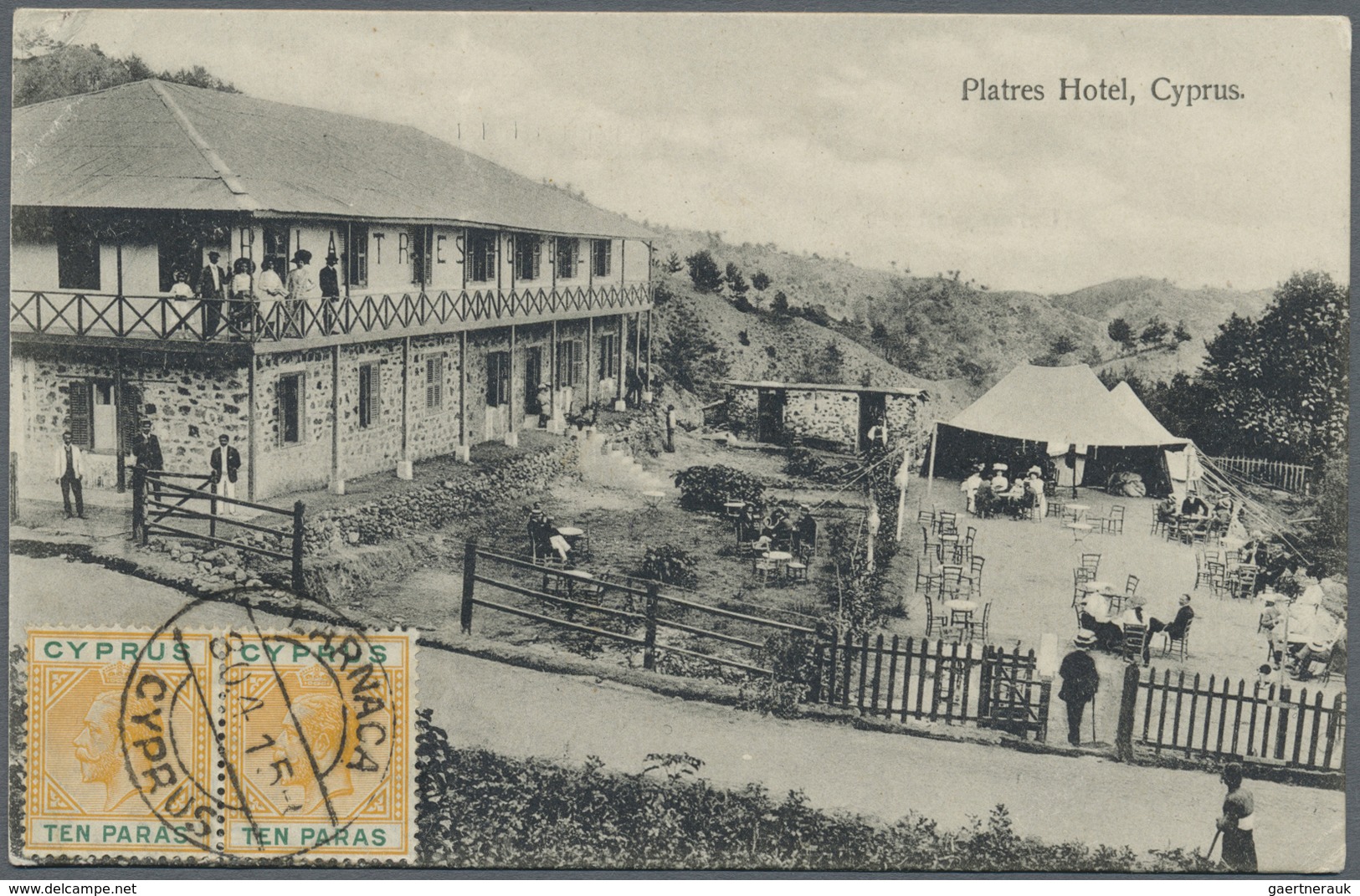 Br Zypern: 1915. Picture Post Card Of 'Platres Hotel, Cyprus' Addressed To Harrar, Ethiopia Bearing SG - Autres & Non Classés