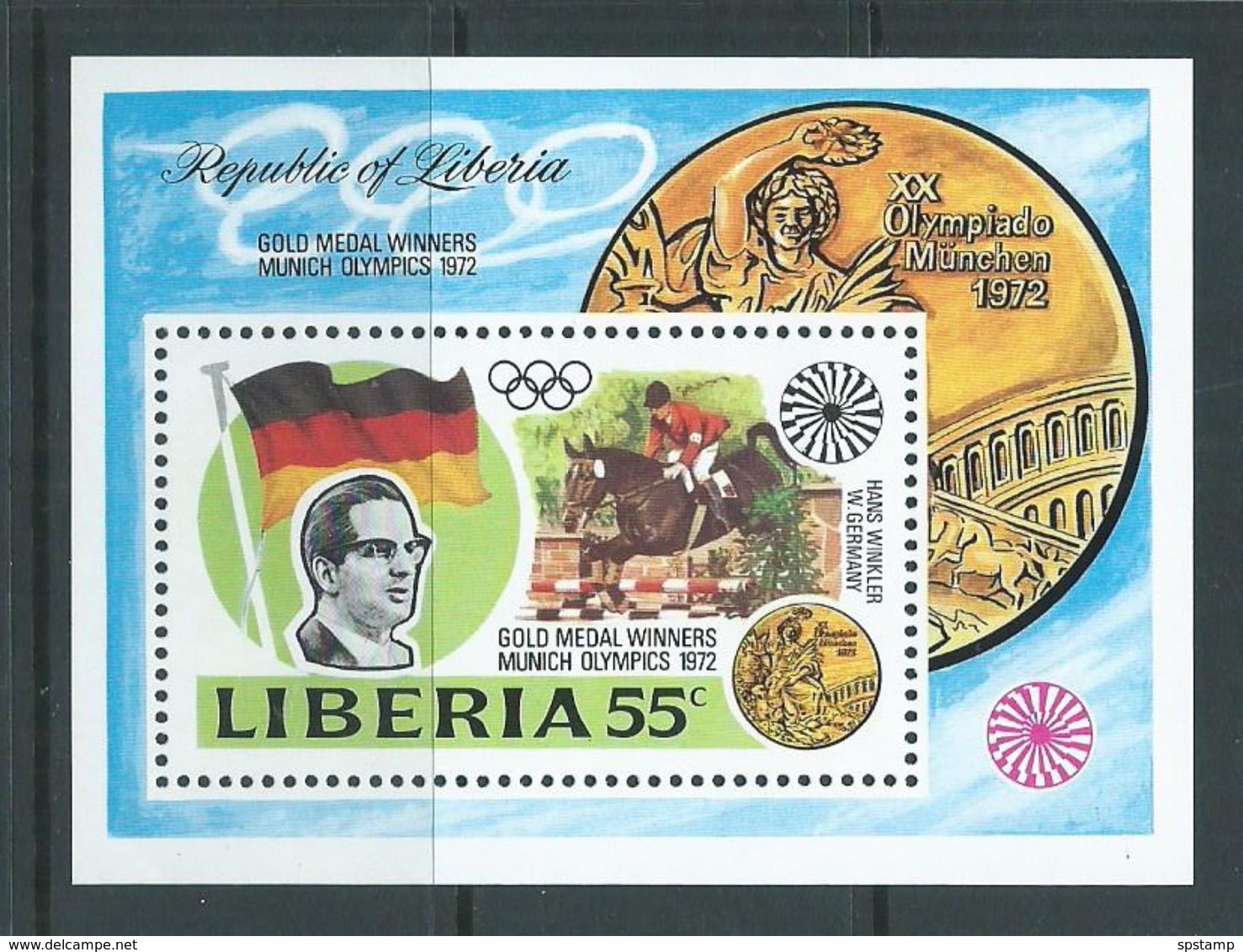 Liberia 1973 Munich Olympic Games Gold Medal Winner Miniature Sheet MNH - Summer 1972: Munich