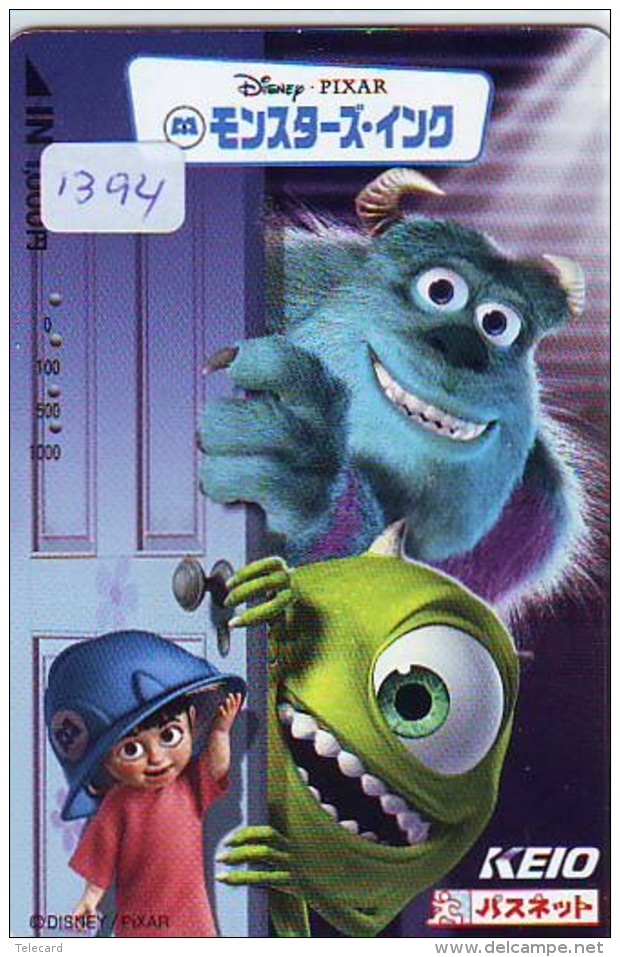 Carte Prépayée Japon  (1394) DISNEY  - Cinema Film - PIXAR * JAPAN PREPAID CARD - Disney