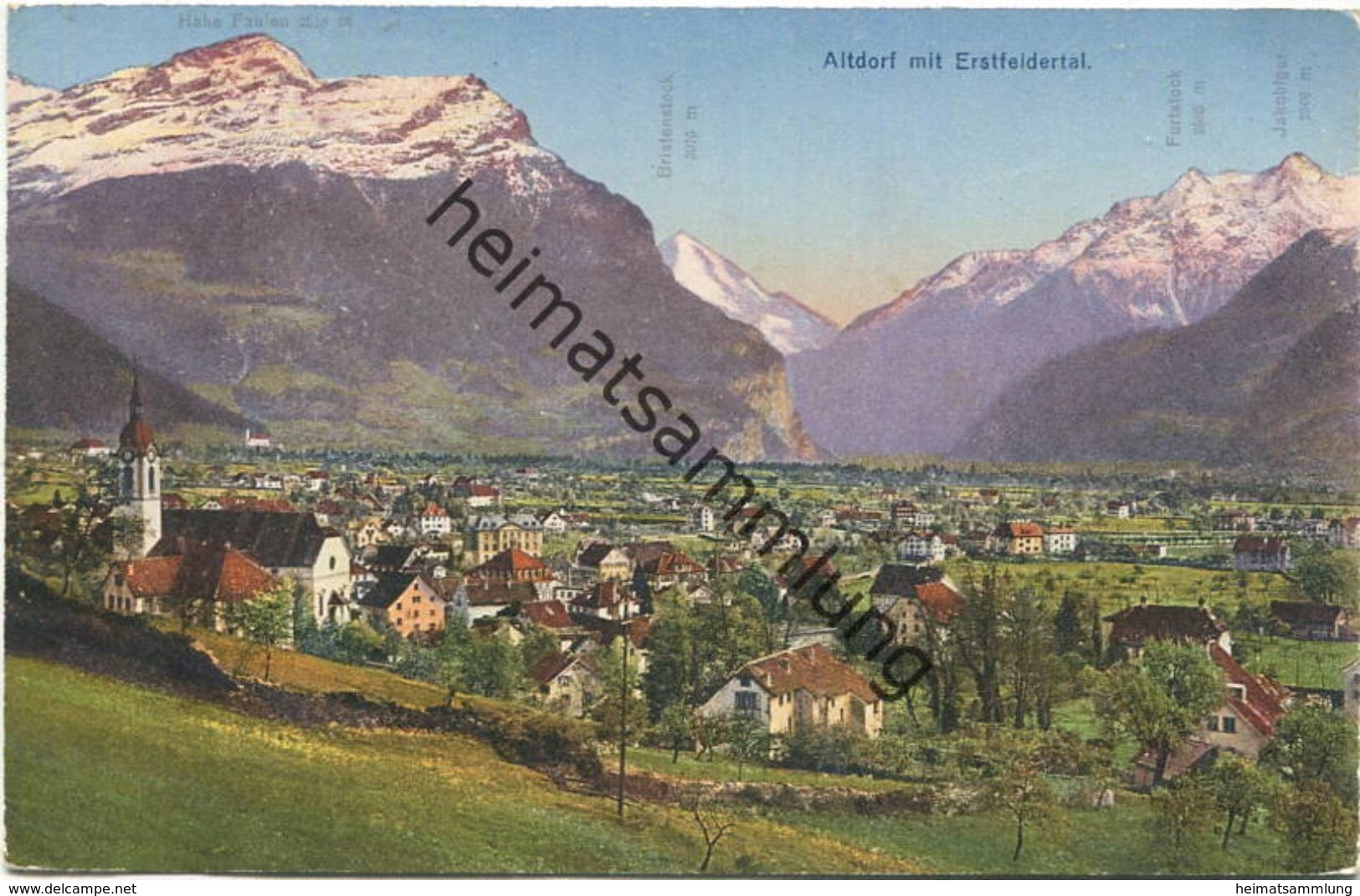 Altdorf Mit Erstfeldertal - Verlag E. Götz Luzern - Gel. 1927 - Erstfeld
